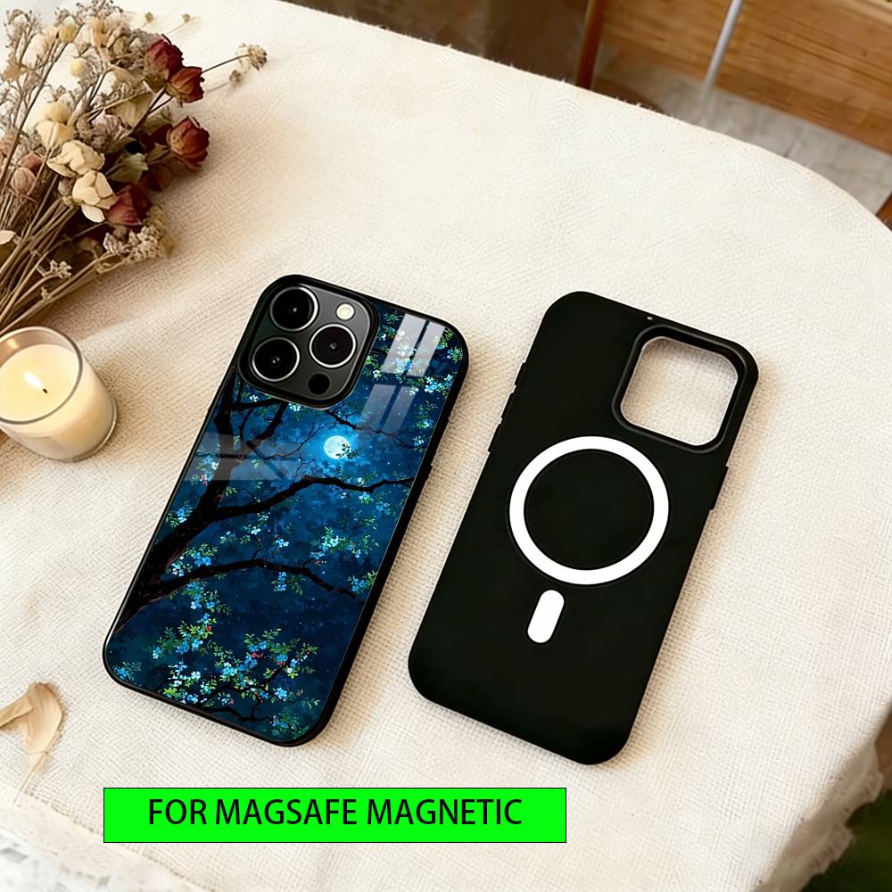 Atmospheric Phone Case For iPhone17,16,15,14,13,12,11 Plus,Pro Magnetic For Magsafe Wireless Charging