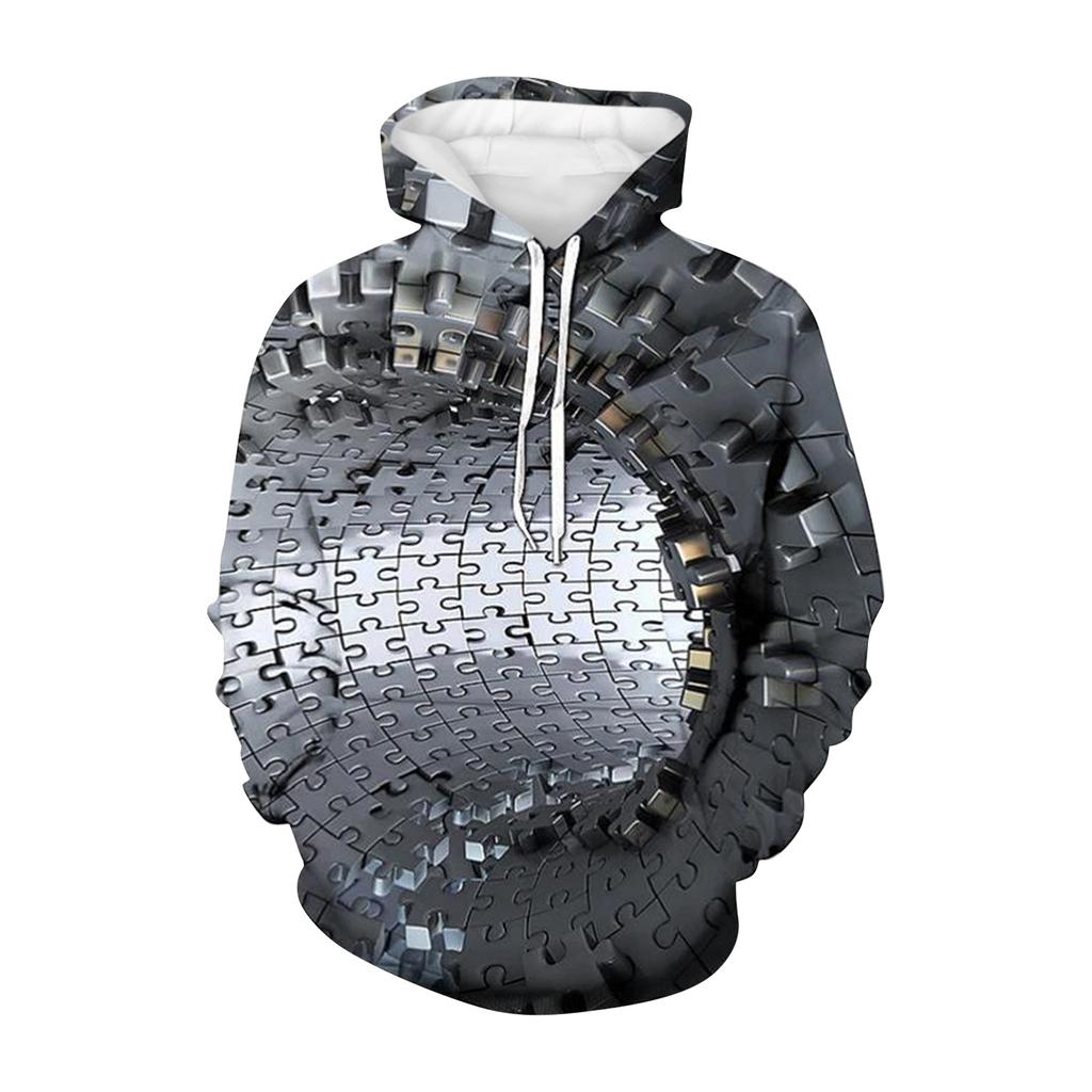 3D Sweater Vortex Print Long Sleeve Hoodie Men's Sportswear
