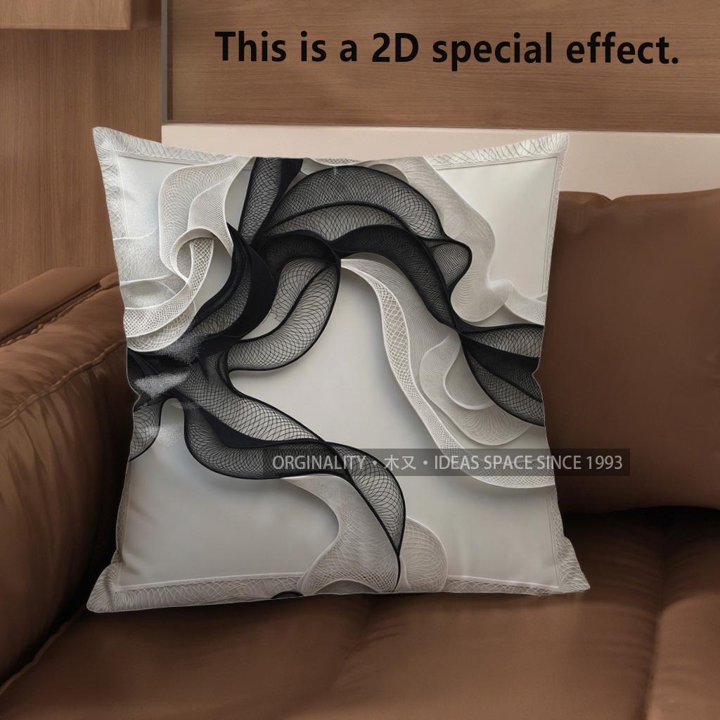 2D Modern Abstract Pattern Digital Print Pillow Covers Pattern Cushion Cover Suitable For Sofa Bedroom Car Pillow Cover