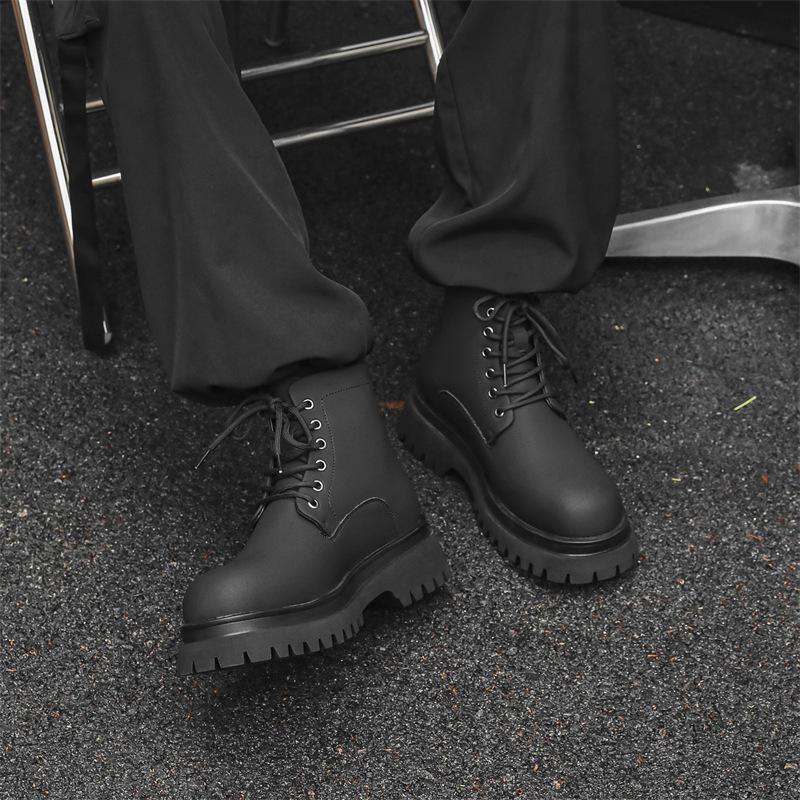 Martin boots men's autumn and winter heightening tooling locomotive wind super fire leather boots big head advanced boots 70033-J