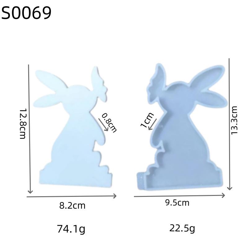Candle Holder Mold 13.3*9.5cm Rabbit Silicone Mold Aromatherapy Mold Silica Gel Easter Candlestick Mould For Home Decor Gift
