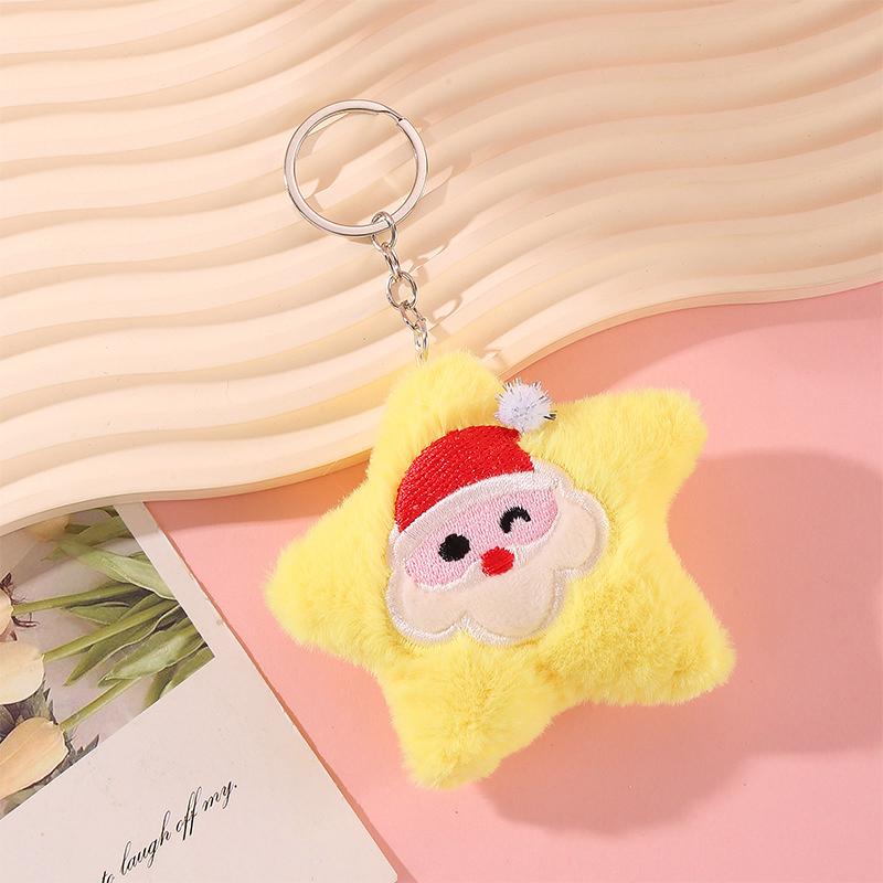 1PC Ornament Plush Keychains Gift Bag Charm Keyring Bag Pendants Cute Christmas Plush Doll Bag Accessories Christmas