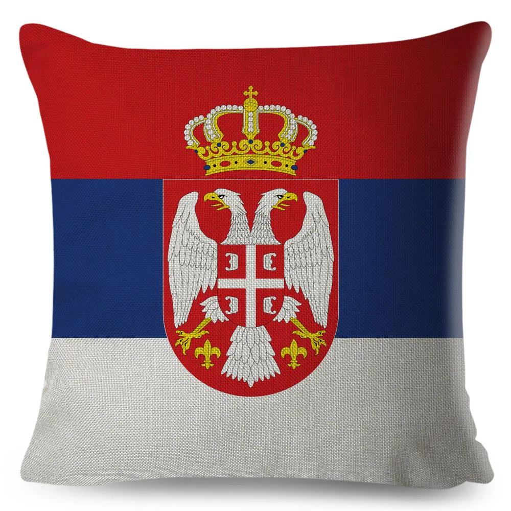 50 Style National Flag Cushion Cover for Sofa Home Children Room Decor Geometric Print Pillowcase Polyester Pillow Case 45x45cm