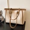 PU Große Kapazität Tragetasche Neue Damen Retro Kontrastfarbe Reißverschluss Textur Handtasche Vielseitige Pendeltasche Einfache Schultertaschen