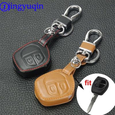 Jingyuqin 2 Tasten Fernbedienung Leder Auto-Styling Schlüsselhülle für Suzuki SX4 Swift LIiana Vitara Jimny ALTO IGNIS ESTEEM