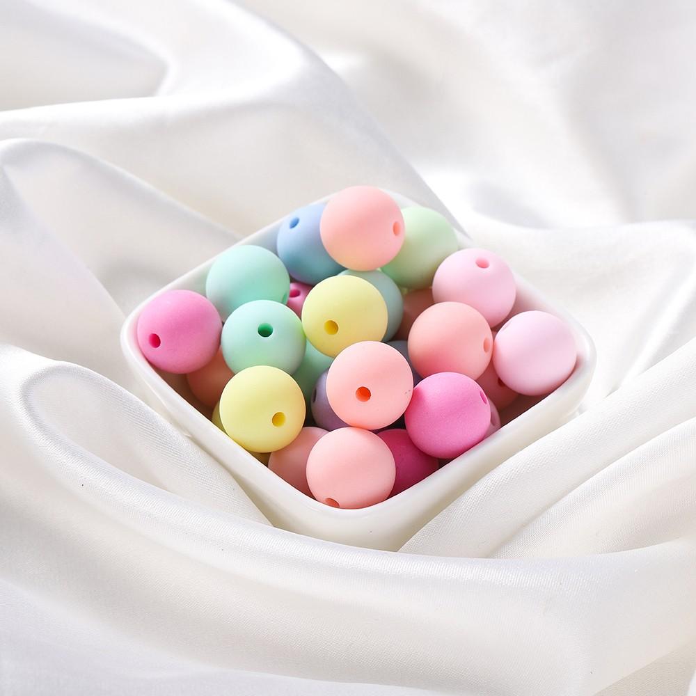 20Pcs/Lot 14mm Round Matte Acrylic Frosted Beads Loose Spacer Beads For Jewelry Making DIY Bracelet Necklace Accessories