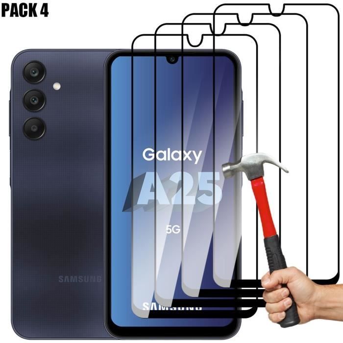 Lot 4 Verres Trempés Intégral pour Samsung Galaxy A25 5G Vitre Protection 9H