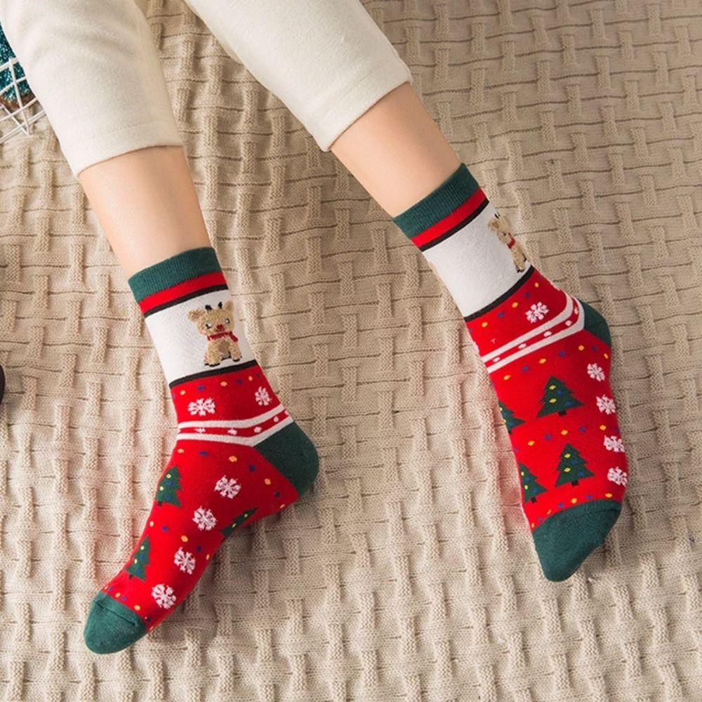 Thickened Christmas Socks Snow Christmas Tree Socks Comfortable Cartoon Hosiery  Children
