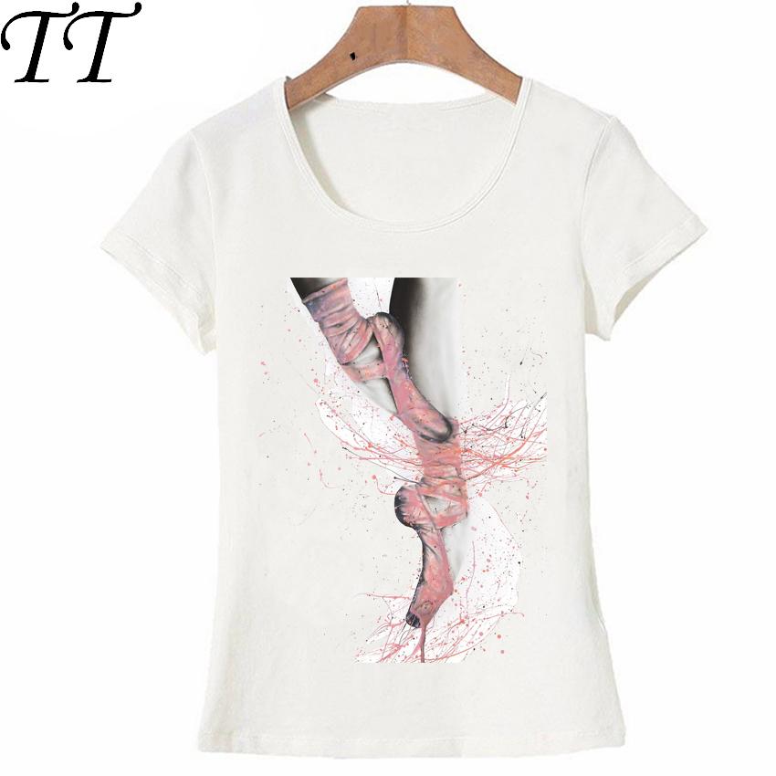 Elegant Art Tees Ballet Old Shoes New Dance TShirt Casual Tops Woman Funny Camisetas Summer Fashion Women Tshirt