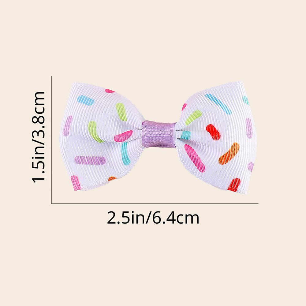10pcs New Ice Cream Hair Clips for Girls Colourful Bow Hairpin Grosgrain Ribbon Headwear Boutique Barrettes Kid Hair Accessories