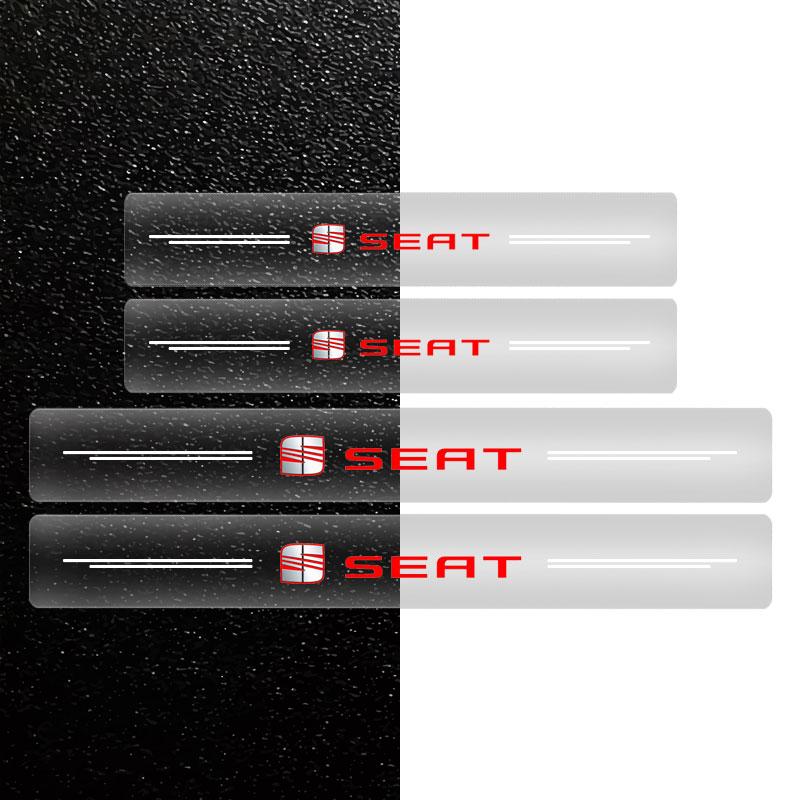

Наклейка на порог автомобиля Защитная пленка от царапин Прозрачная для SEAT Leon FR 5 6 Alhambra MK3 MII Altea 5F Ibiza Toledo Cordoba 4pcs
