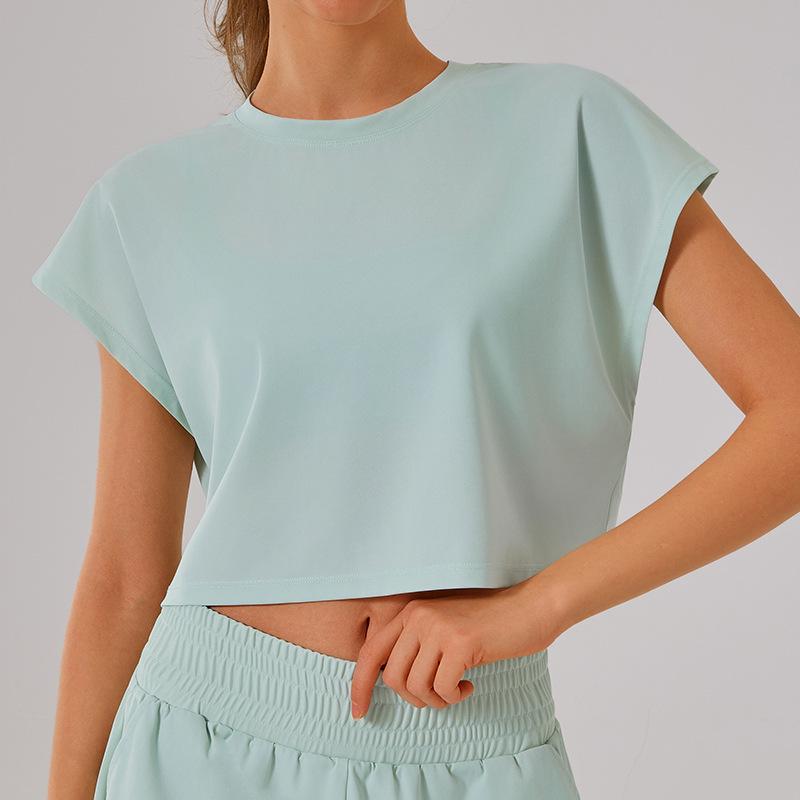 

Женская быстросохнущая футболка для йоги без рукавов - Облегающий свободный крой для летнего фитнеса M (US:S)