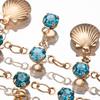 Link Chains for DIY Craft Blue Rhinestone Shell Vintage Style Tassel Chains for DIY Bracelet Supplies