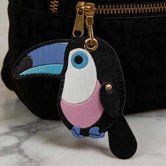 Keychain Pendant Imitation Leather Colorful Toucan Shape Key Chain with Universal