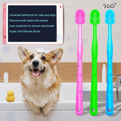 Pet Toothbrush Super Soft Gentle Cat Toothbrush Comfortable 360-degree Dog Oral Cleaning Brush Pet Supplies