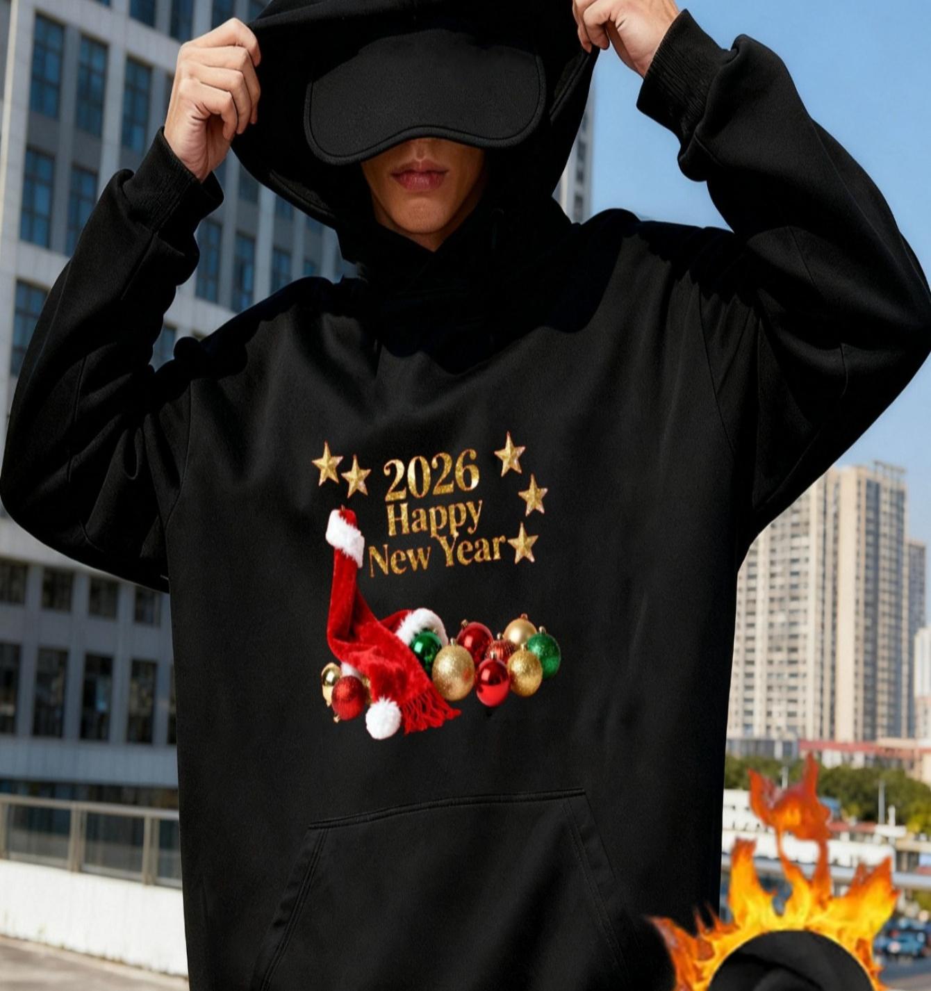 

2026 Adjustable for Home & On-the-Go: Removable Eye Mask Men s Hooded Sweatshirt XXL чорний