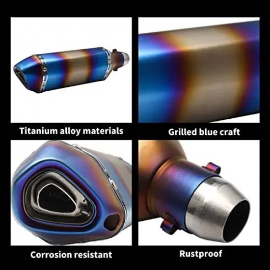 Universal Motorcycle Exhaust Muffler Slip On 400mm Lengthened 38-51mm Inlet With DB Killer Silencer