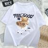 Cartoon Bear Short Sleeve Tshirt Women Loose Top Fashion Korean Style Tee