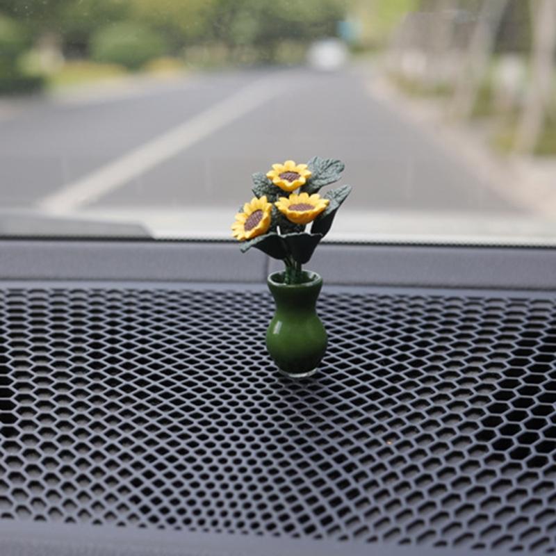Dekoracja wnętrza samochodu Mini wazon na słonecznik Auto konsola środkowa Ozdoba na lusterko wsteczne na akcesoria SUV Kobieta Prezenty