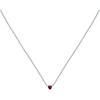 Steel Necklace With White And Red Heart Zircons LPS10AWV30 For Women