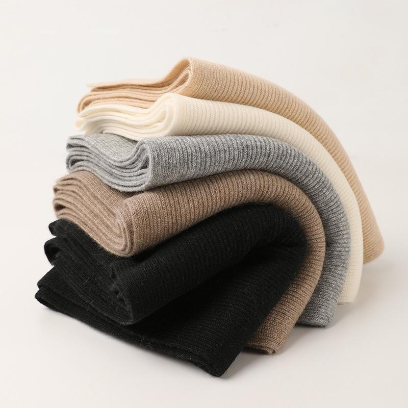 Unisex Solid Cashmere Scarf - Warm Knitted Fashion for Autumn & Winter
