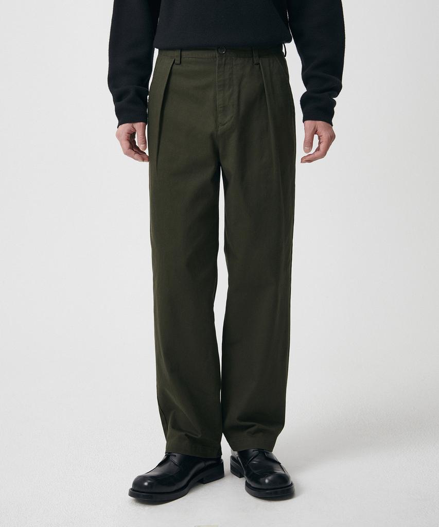 MUSINSA STANDARD Reverse One-Tuck Regular Fit Chino Pants [Khaki]