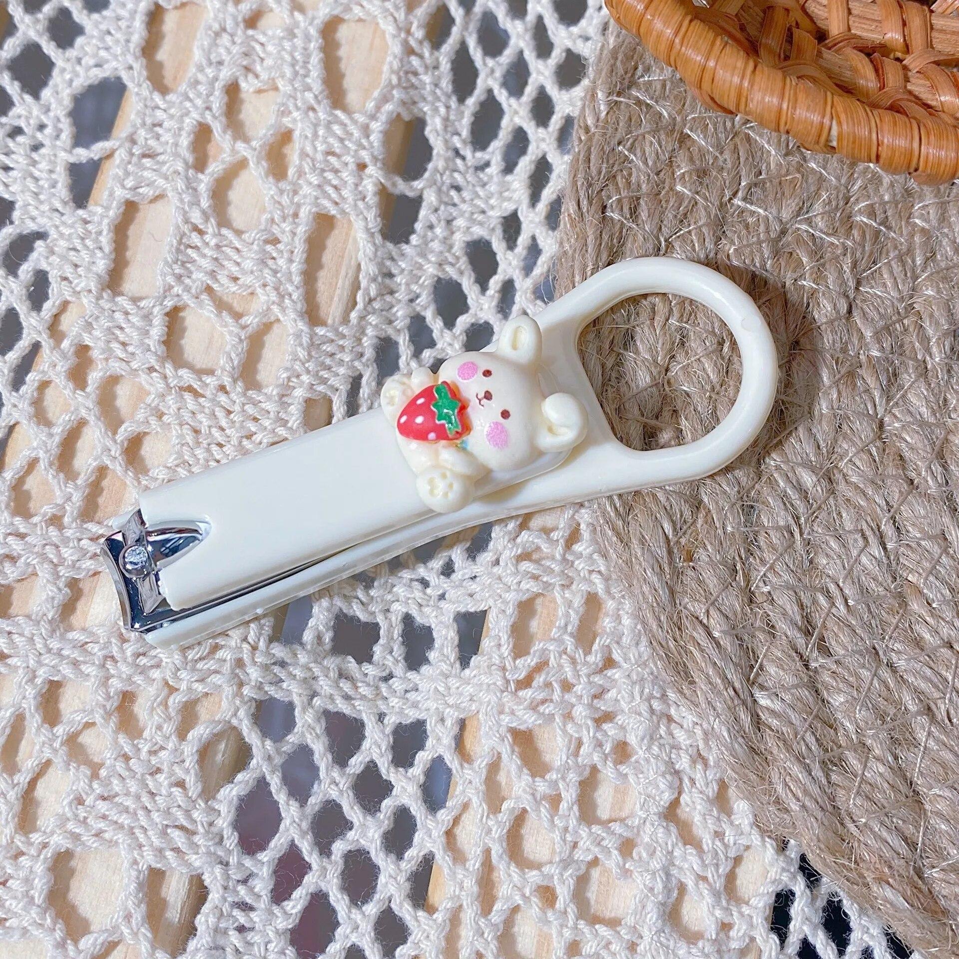 

Новые милые кусачки для ногтей с милым мультяшным медведем и кроликом, триммер для ногтей с защитой от брызг, аксессуары для ухода за ногтями для детей, маникюрные инструменты