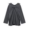 2024 Winter New Women's Fashion: European & American Style Pleated Back Loose Shirt