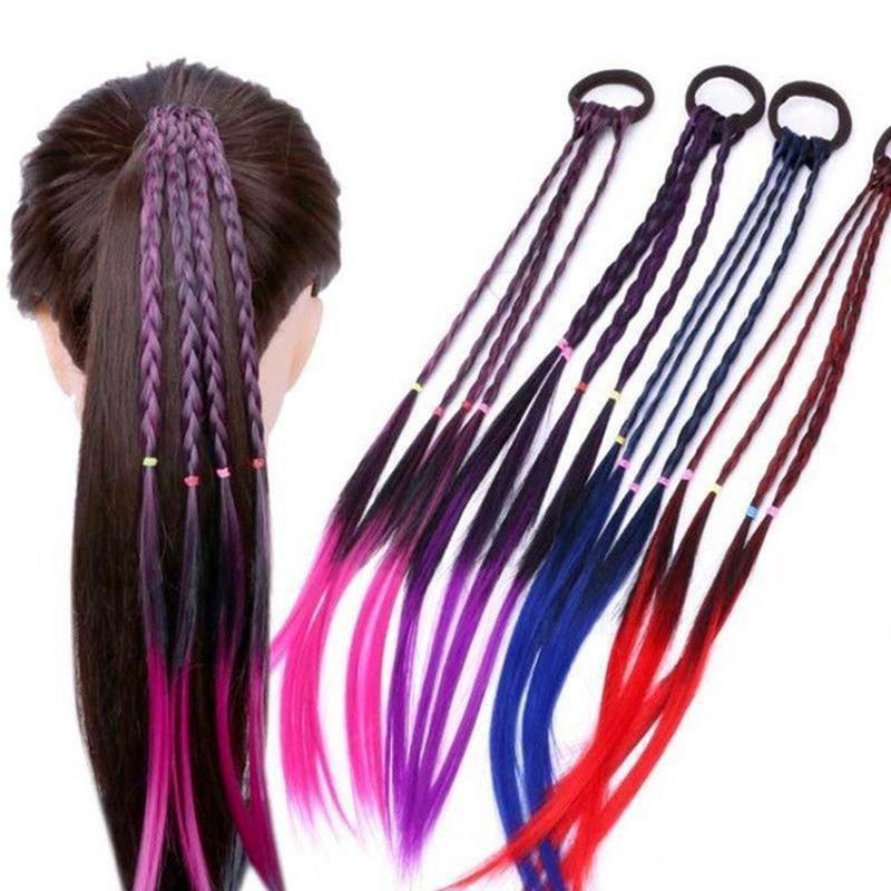 1pcs Simple Kid Elastic Hair Band Rubber Band Hair Accessories Kids Wig Headband Girls Twist Braid Rope Headdress Child Gift