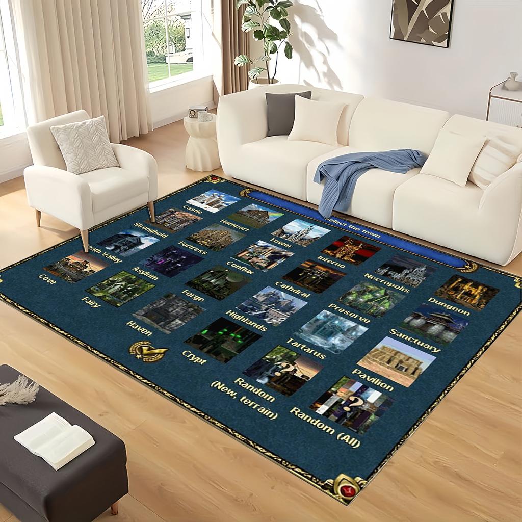 HOMM Game 9 Factions Races Stronghold Dwelling Creatures Heroes of Might and Magic Carpet Rug for Home Bedroom Sofa,Floor Mat