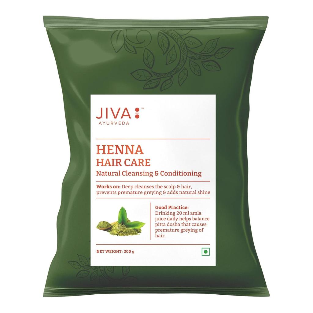 Jiva Henna Hair Care Powder 200 Gm X Pack of 2 – Natural Hair Dye, Nourishes Scalp & Adds Shine