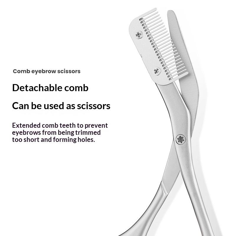 Eyebrow Scissors For Men And Women Makeup Tools One Metal Texture With Comb Eyebrow Razor Beauty Scissors Stainless Steel