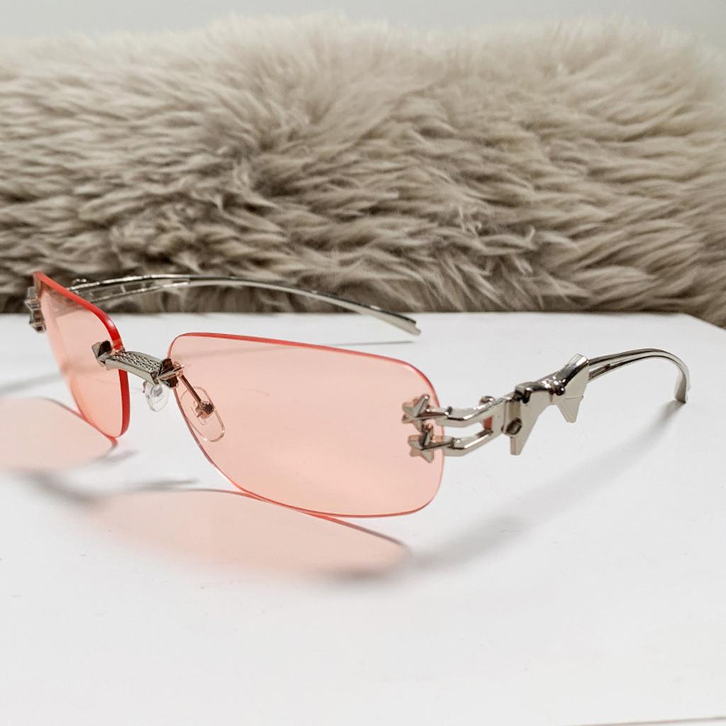 Women's Round-framed Sunglasses with Star-shaped Lenses, Fashionable and Unique, with A Bow-shaped Design. Men's Glasses.