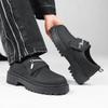 Men's British Retro Wide Round-Toe Derby Shoes Outdoor Business Platform Men's Shoes Chunky Casual Leather Shoes Zapatos Hombre