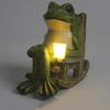 Miniature Frogs On Swing Solars Powered Light Garden Lamp Automatic Night Lamp Resins Craft Light For Terraces Balconies