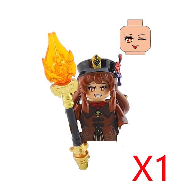 

Genshin Impact Games Anime Figures Cartoon Building Blocks Weapons 4CM Height Four Side Printing MOC Adults Children Gifts Toys