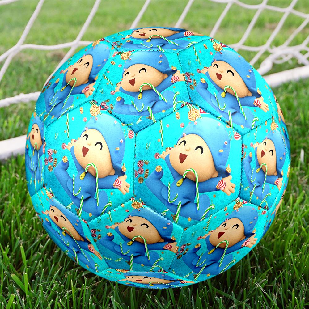Pocoyo Theme Size 5 Soccer Ball, Suitable for Both Indoor and Outdoor Matches, a Gift Suitable for Everyone.