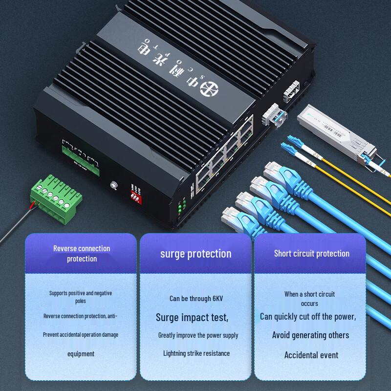 Zhongke Optoelectronics Industrial 10-Gigabit Fiber Optic Network Switch