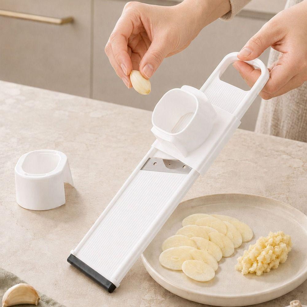 2 in 1 Garlic Grinder Non-slip Base Garlic Chopper Kitchen Gadgets Vegetable Shredder Cucumbers