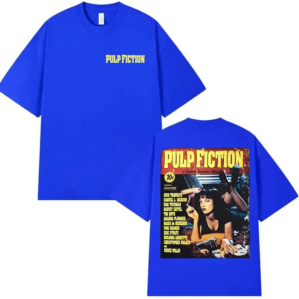 Vintage Pulp Fiction Movie Graphic T Shirts Unisex Women High Quality Fashion Oversized Cotton Tshirt Yk2 Harajuku Clothing Tshirt