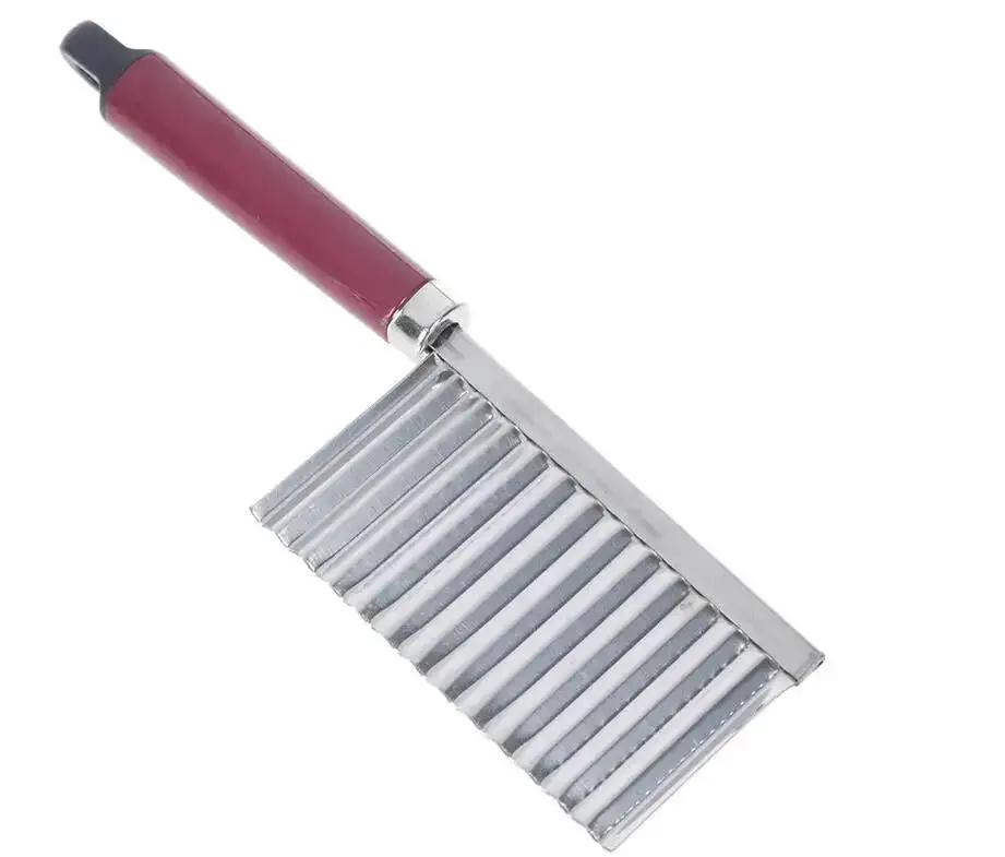 1 Pcs New Stainless Steel Potato Chip Slicer Dough Vegetable Fruit Crinkle Wavy Slicer Knife Potato Cutter Chopper