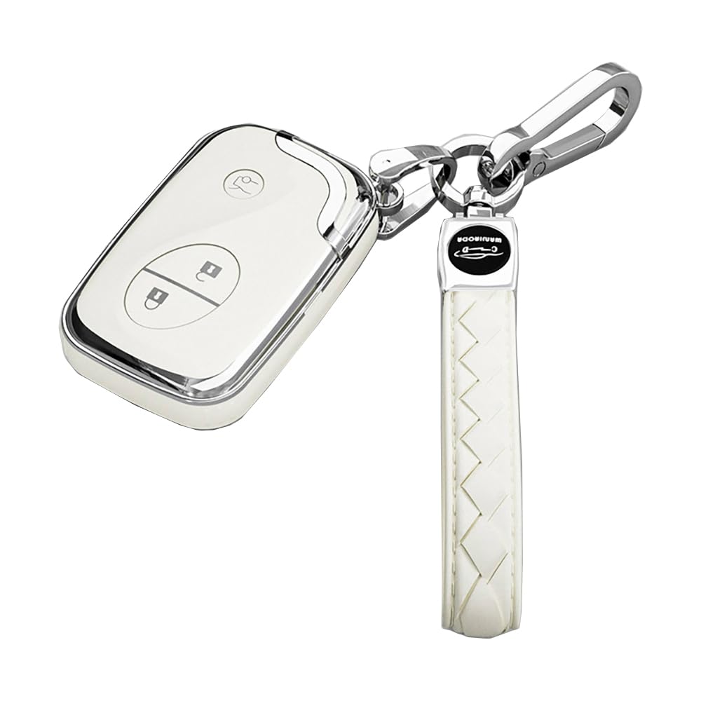 

Yinki Совместимый чехол для ключа Lexus Чехол для ключа LS GS IS HS RX CT LS600h GS430 Совместим с чехлом для пульта дистанционного управления LEXUS Держатель для ключей Защитный чехол для роскошного автомобиля белый