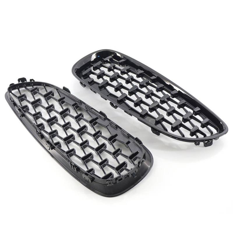 1 Pair Front Hood Single Line Grille Front Kidney Racing Grille Gloss Black 51137181547 51137181548 For BMW Z4 E89 2009-2016