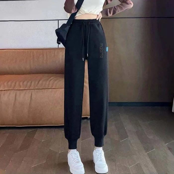 

Winter Velvet High-Waisted Joggers for All Ages - Embroidered Pockets & Elastic Cuffs Large