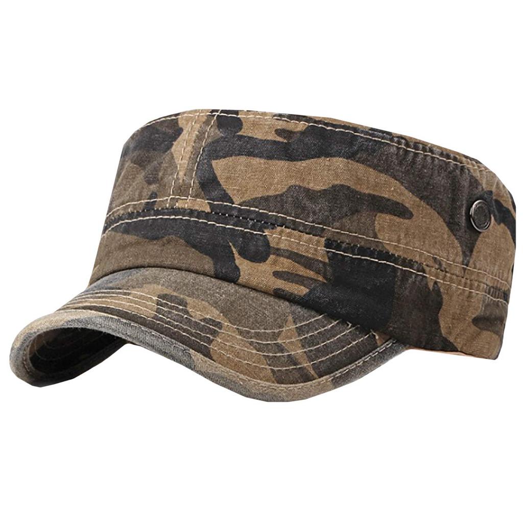 WHITE FANG Military Cap Hat Work Cap Casual Camouflage Airsoft CA417 Men's (02 Brown)