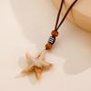 Boho Starfish Pendant Necklace for Women Multiple Ways of Wearing Rope Necklace Y2K Summer Beach Jewelry Gift