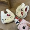 Winter Soft Embroidered Lamb Fur Small Handbag Cute Kitty Handbag Sundries Storage Bag Commuter Bag