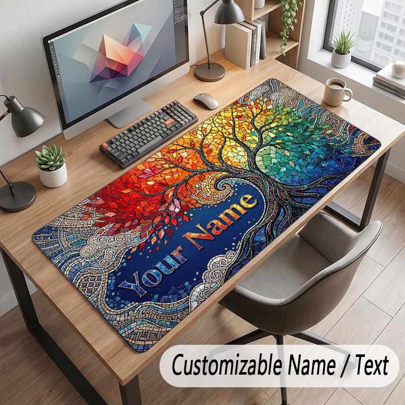 Decorative Artwork Theme Customized Mouse Pad Personalized Print Name Text Desk Mat For Home Office Table Decor