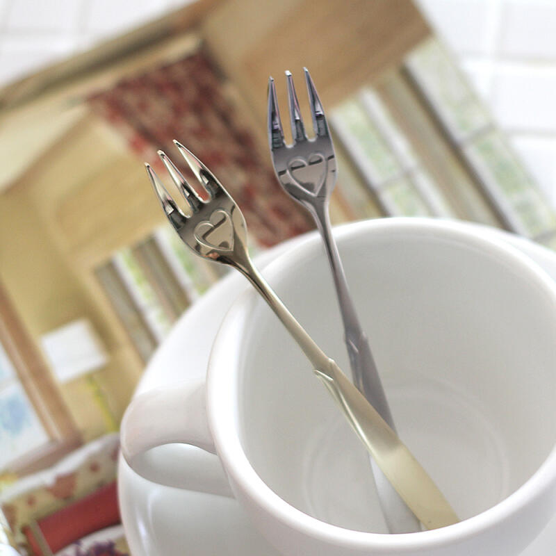 Love Heart Tea Fork (Gold)