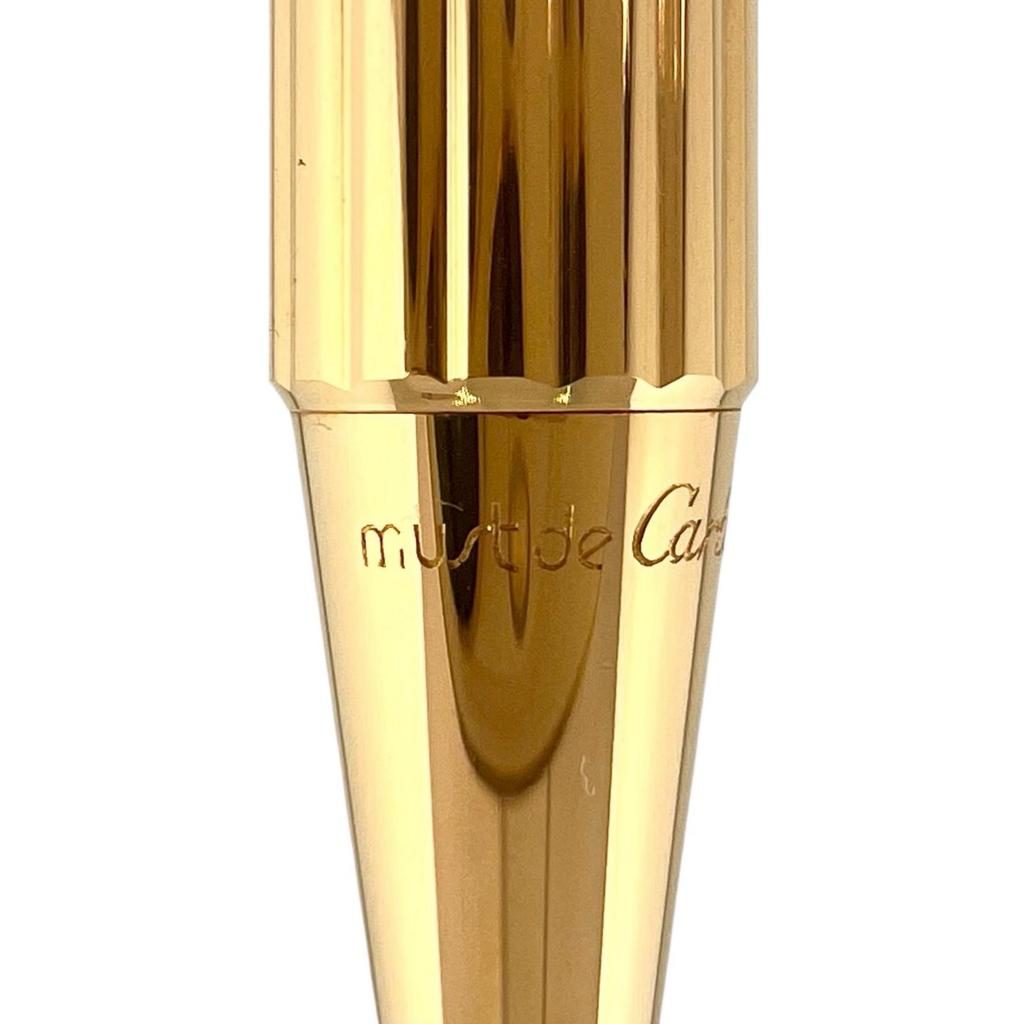 Excellent Cartier Mechanical Pencil Must Do Trinity Stripe Pattern Gold Bordeaux Used